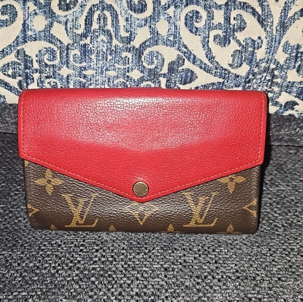 Louis Vuitton Cherry Red & Brown - Monogram Pallas Wallet